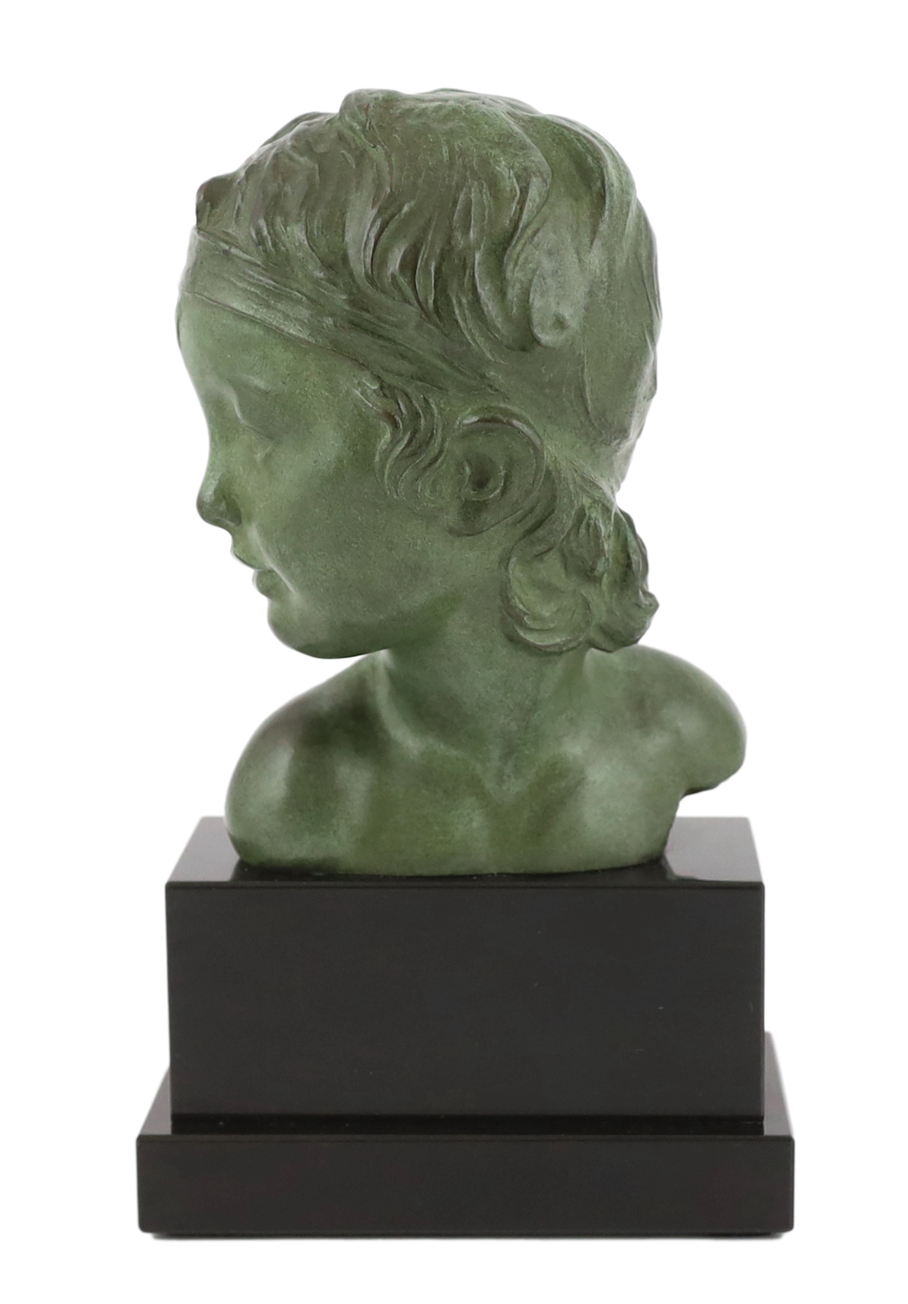 Alexandre Kéléty (Hungarian, 1918-1940), a bronze head of a classical youth, 16cm wide, 26cm high